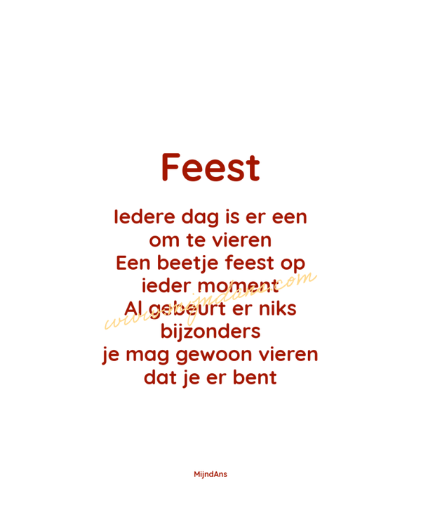 digitale wenskaart gedicht 'feest'