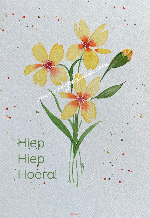 Digitale wenskaart 'Hiep, hiep, hoera'