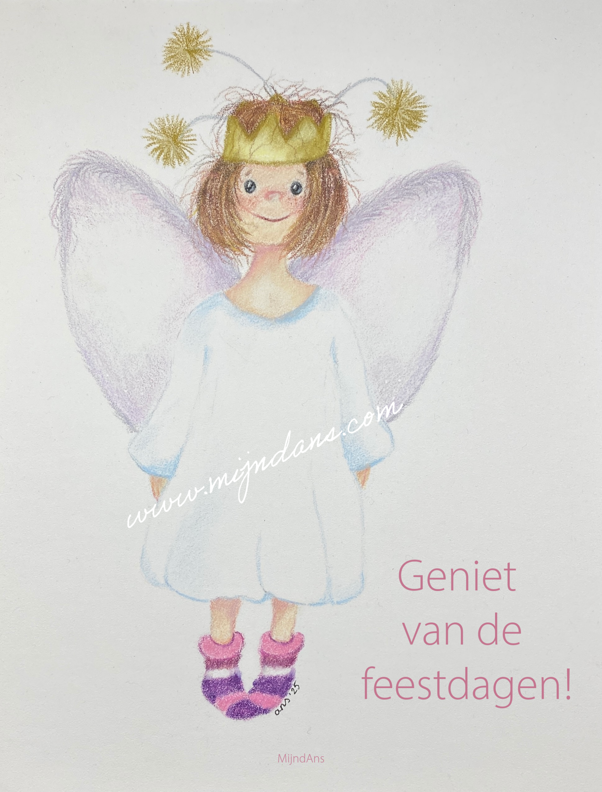 Digitale kerstkaart ‘engeltje’