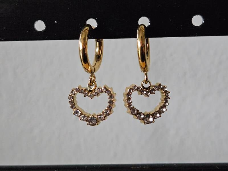 Oorbellen Diamant Hart
