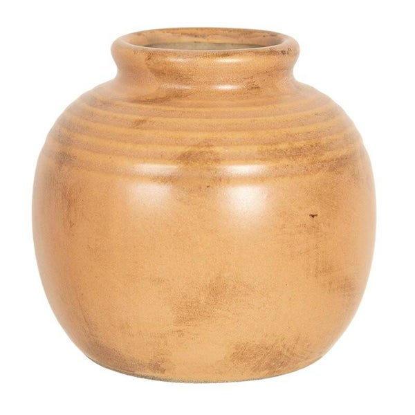 Vaas 8 cm Bruin Geel Keramiek Vaasje