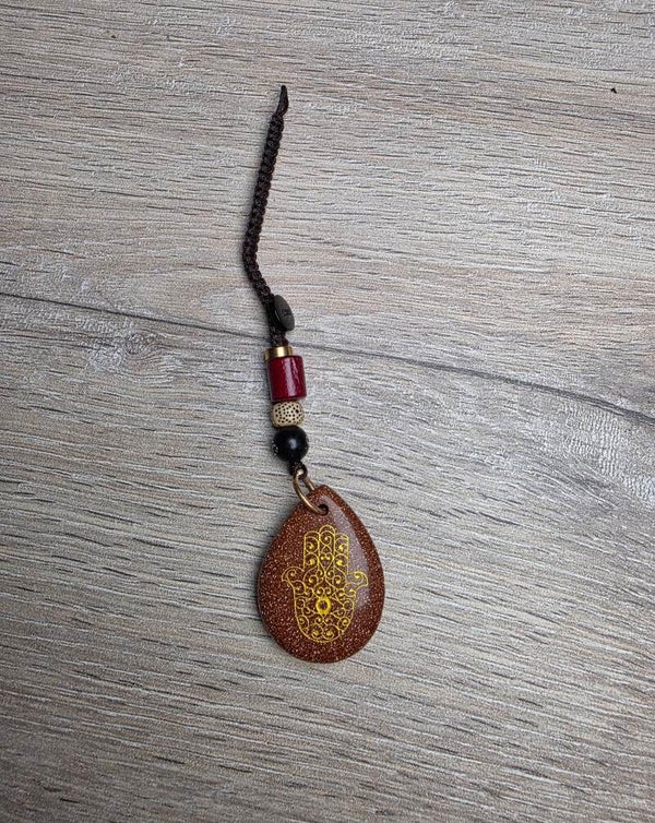 Hanger Gouden Zandsteen Hamsa hand