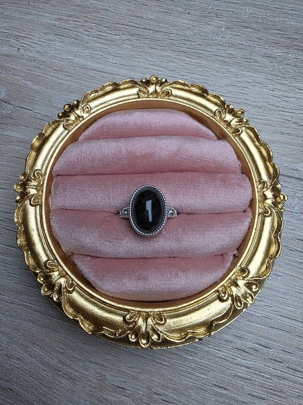 Ring – Obsidiaan | Verstelbaar | Nikkelvrij Staal