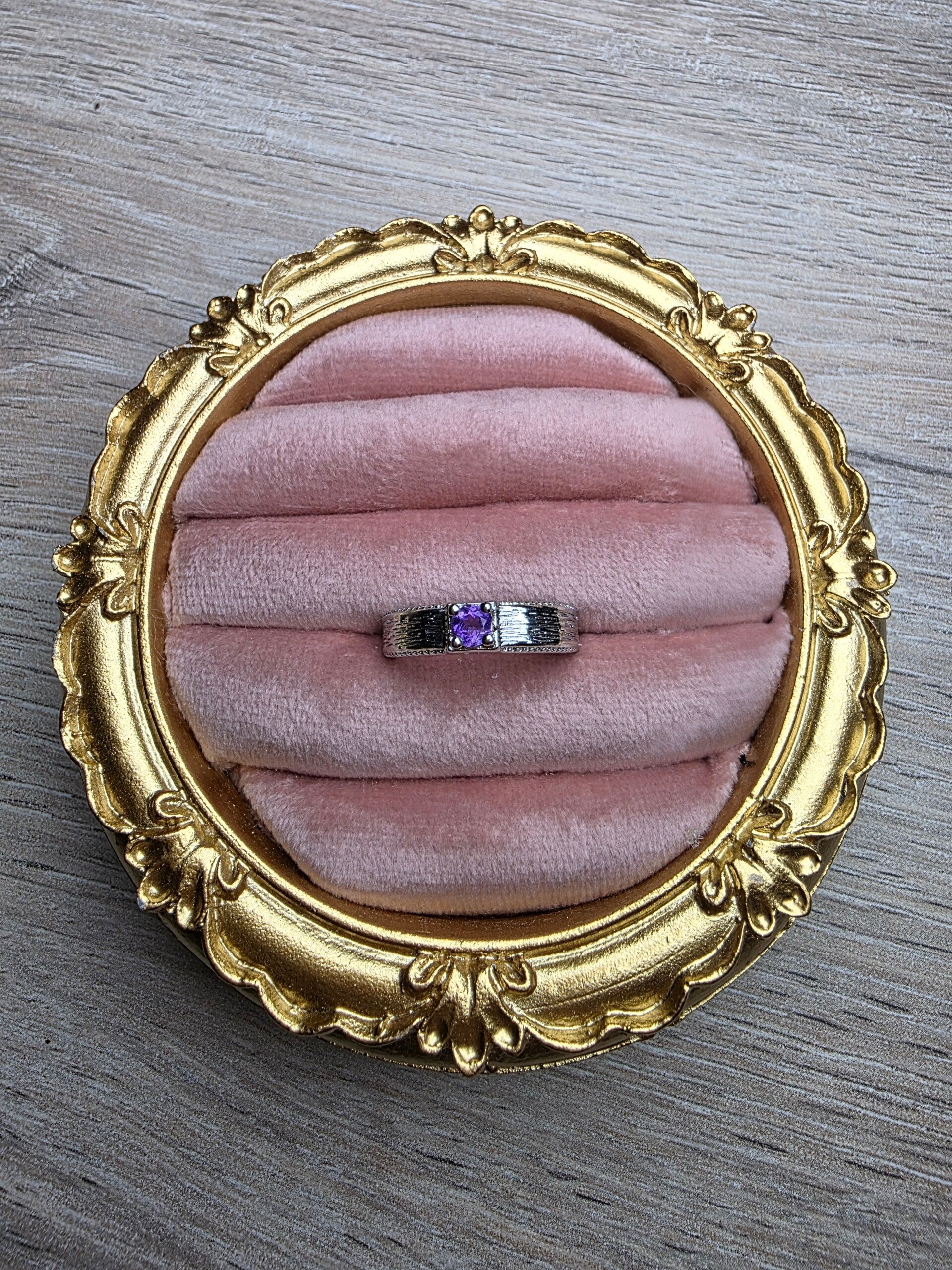Ring – Amethist | Verstelbaar | Nikkelvrij Staal