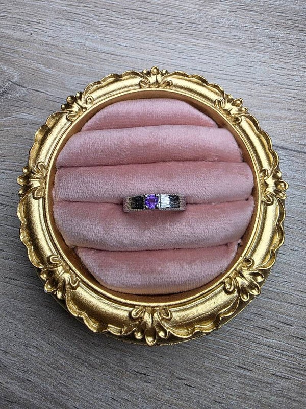 Ring – Amethist | Verstelbaar | Nikkelvrij Staal