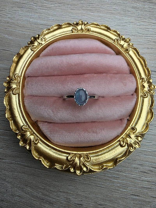 Ring – Aquamarijn | Verstelbaar | Nikkelvrij Staal