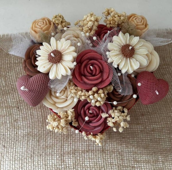 ❤️ Bouquet bougie cœur – l’amour en lumière