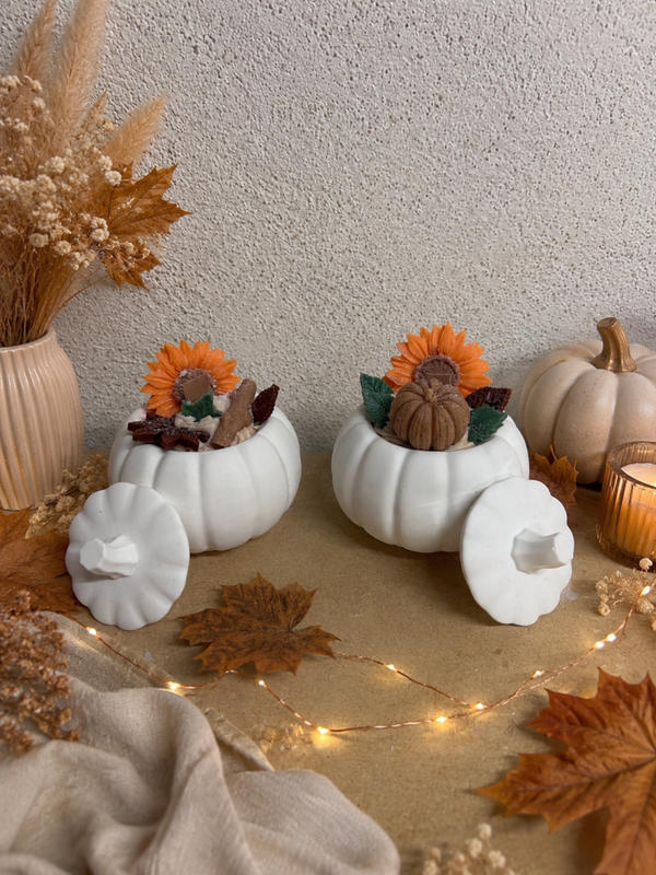 La Bougie Citrouille Fleurie – Collection Automne 🍂