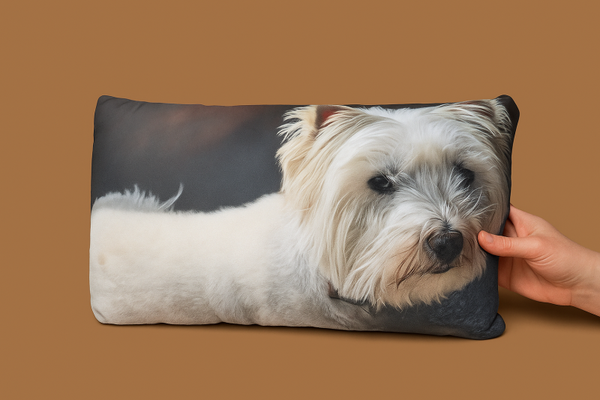 Personalized All over Print Pillow / Cushion Front Drawing Sketch Back Orginal Photo 20″×12″