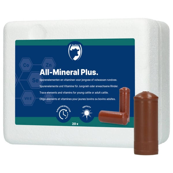 Excellent All-Mineral Plus 20 st Voor jong- en rundvee met een werkingsduur van 6 maanden.