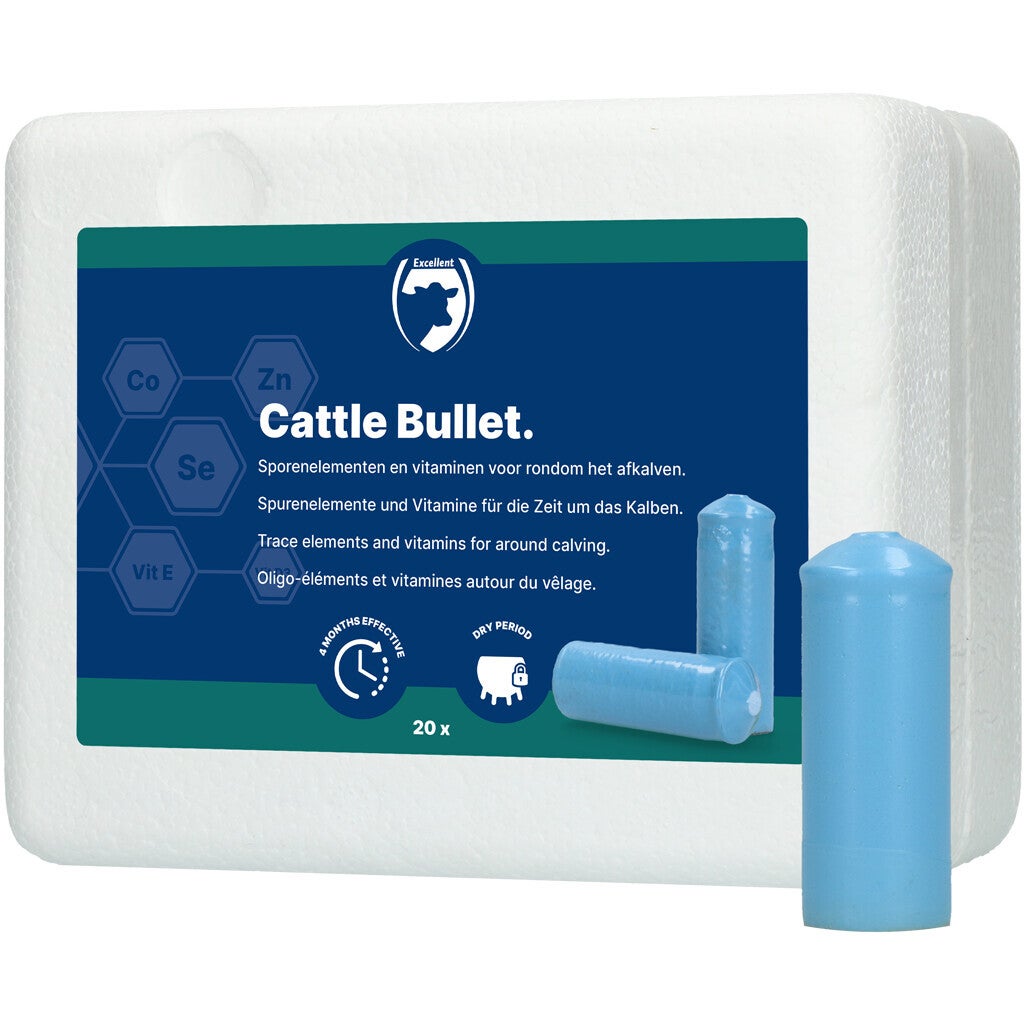 Excellent Cattle Bullet 20 st Mineralenbolus voor rondom afkalven met een werkingsduur van 4 maanden.