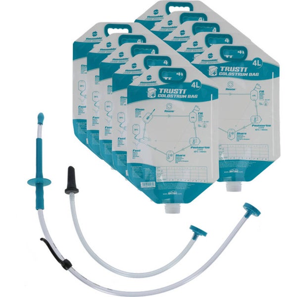 Antahi Trusti Tuber Colostrum Bag Set 10 x 4 L Set inclusief 10 biestzakken voor eerste biestverstrekking.