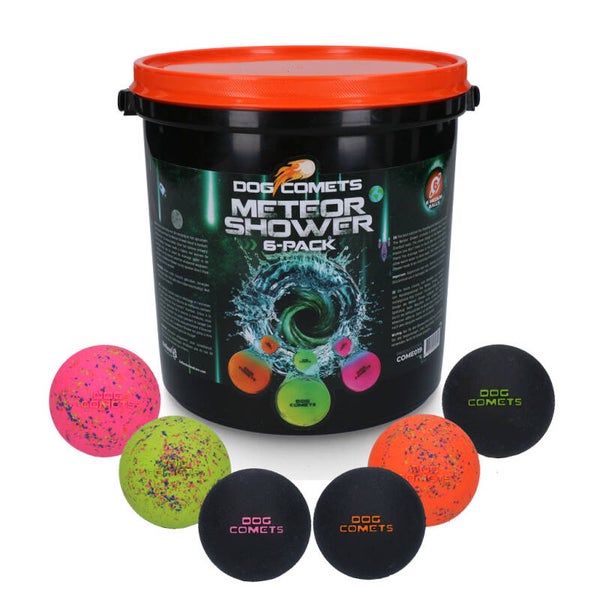 Dog Comets Meteor Shower De beste oplossing voor het reinigen en opruimen van speelballen! Inclusief 6 Stardust speelballen