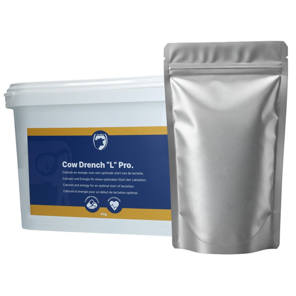 Excellent Cow Drench "L" Pro 4 kg Calcium en energie voor een optimale start van de lactatie.
