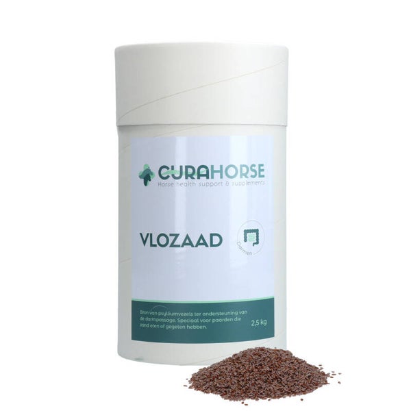 CuraHorse Vlozaad (Psylliumzaad) 2,5 kg Speciaal voor paarden die zand eten of gegeten hebben.