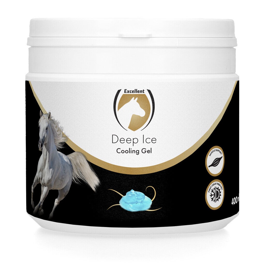 Excellent Horse Deep Ice Cooling Gel 400 ml  Cooling gel voor het verzorgen en koelen van de spieren en pezen van het paard na inspanning.