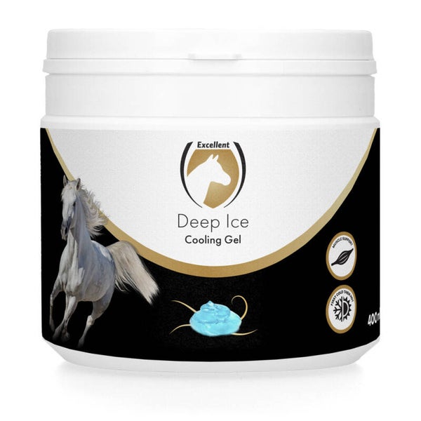 Excellent Horse Deep Ice Cooling Gel 400 ml  Cooling gel voor het verzorgen en koelen van de spieren en pezen van het paard na inspanning.