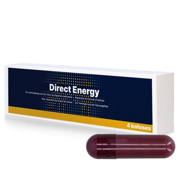 Direct Energy 4 x 67 g Energiebolus ter vermindering van het risico op slepende melkziekte bij melkvee.