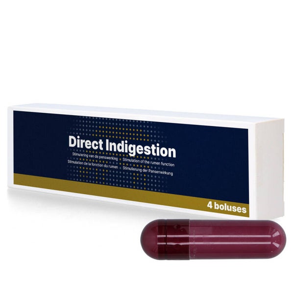 Direct Indigestion 4 x 76 g Herkauwbolus voor runderen ter stimulering van de penswerking.