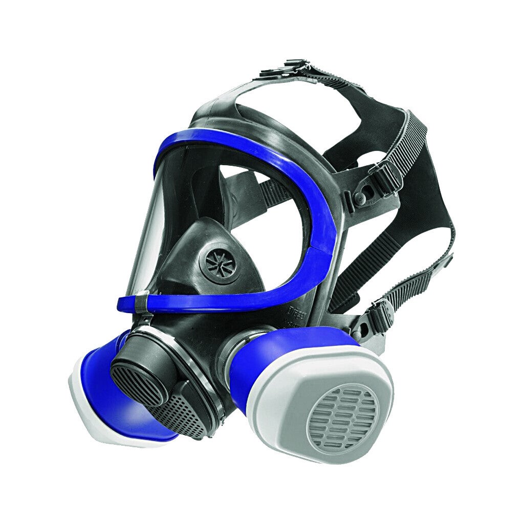 Dräger X-plore 5500 Dit volgelaatsmasker met twinfilter bajonetaansluiting biedt u drievoudige bescherming. Maskerlichaam van EPDM met dubbele afdichtrand en 5-punts hoofdbandenstel zorgt voor hoog draagcomfort bij langdurig gebruik. Het grote stootbesten
