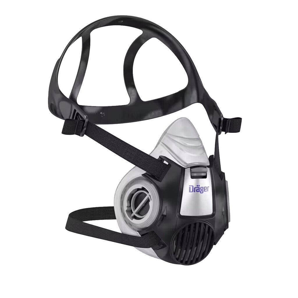 Dräger X-plore 3300 M of  L Halfgelaatsmasker uitgevoerd met twinfilter bajonetaansluiting voor betrouwbare veiligheid. De filters zitten aan de zijkant van het masker, waardoor het zicht op uw werkzaamheden niet wordt belemmerd. Het maskerlichaam is gema
