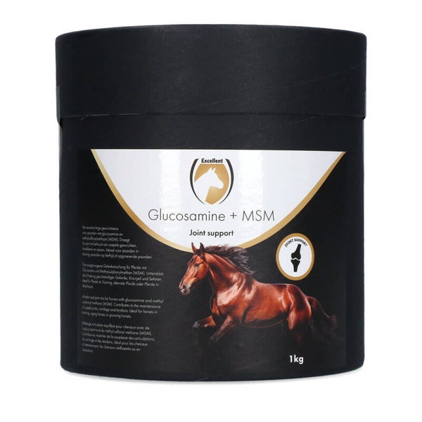 Excellent Horse Glucosamine + MSM 1 kg Glucosamine + MSM voor paarden – ondersteuning van gewrichten en mobilitei