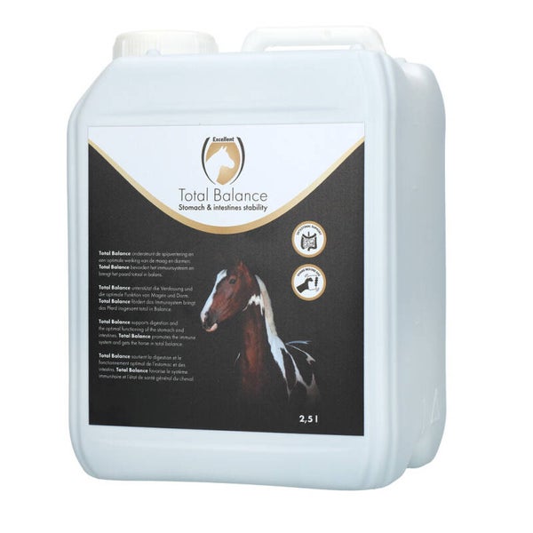 Excellent Horse Total Balance 2,5 l Bevordert een optimale werking van maag en darmen en ondersteunt het immuunsysteem.