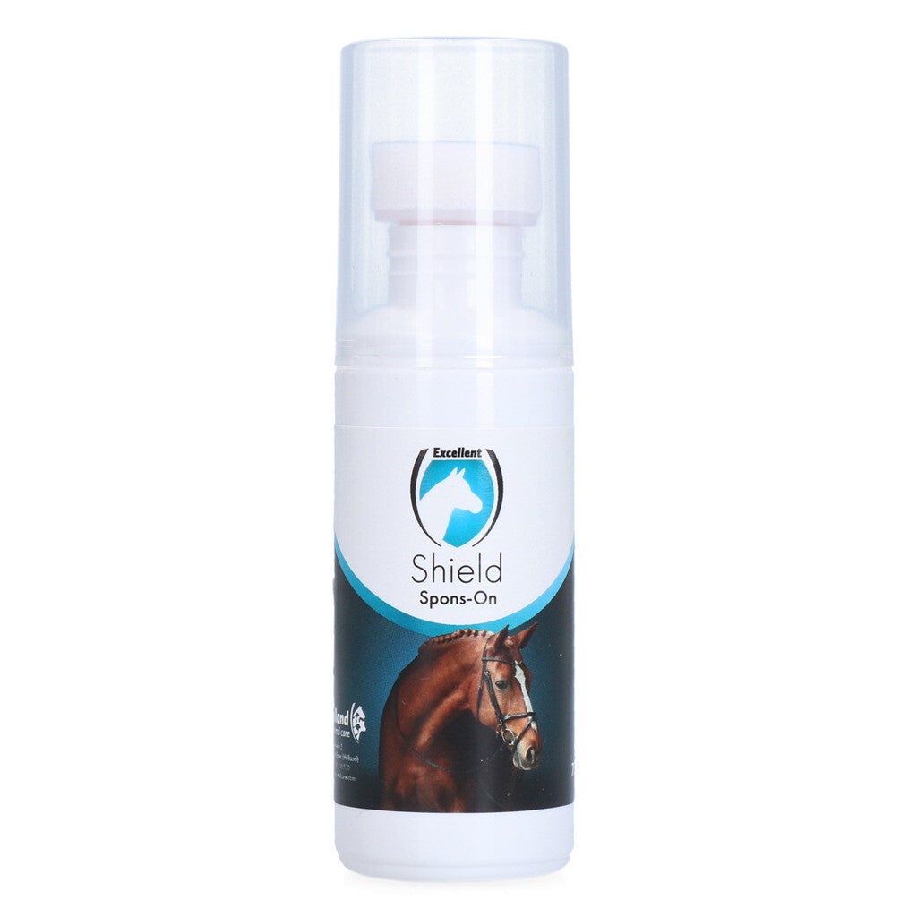 Excellent Horse Shield Spons-On 75 g NL/FR Een compacte spons met een mix van geurstoffen die de natuurlijke (zweet)geur van het paard neutraliseert.