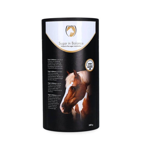 Excellent Horse Sugar in Balance Sugar in Balance ondersteunt in perioden van wisselende suikergehalten in het gras, bij paarden gevoelig voor suikers bij weidegang, bij paarden met overgewicht of oudere paarden.