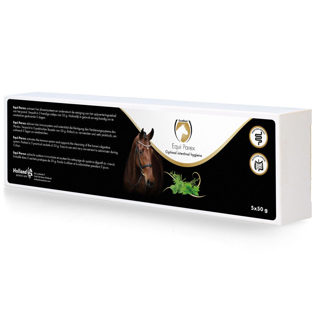 Excellent Horse Parex 5 x 50 g Activeert het afweersysteem en ter ondersteuning van het spijsverteringsstelsel.
