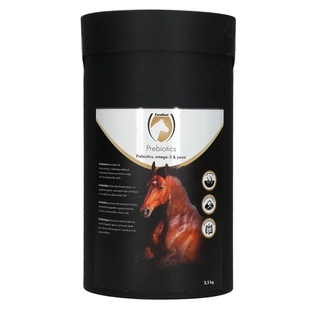 Excellent Horse Prebiotics 2,5 kg CuraHorse Probiotics is een aanvullend diervoeder voor paarden in poedervorm. Het helpt de darmwerking te bevorderen, is goed voor een evenwichtige darmflora en stimuleert de spijsvertering.