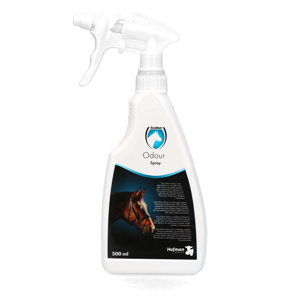 Excellent Horse Odour Spray en refill Een spray met etherische oliën, die de natuurlijke (zweet)geur neutraliseert en de huid van het paard verzorgt.