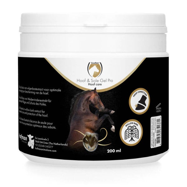Excellent Horse Hoof & Sole Gel Pro Verzorgende en beschermende hoefgel op basis van salicylzuur (wilgenbastextract).