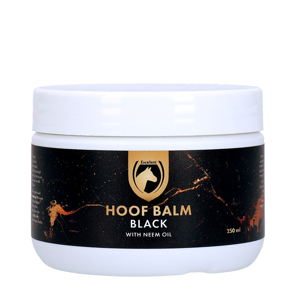 Excellent Horse Hoof Balm met Neem Oil Een verzorgende hoefbalsem met neemolie die de hoeven beschermt tegen hoornkloven en afsplinteren. Trekt diep in en houdt het hoorn soepel en elastisch.