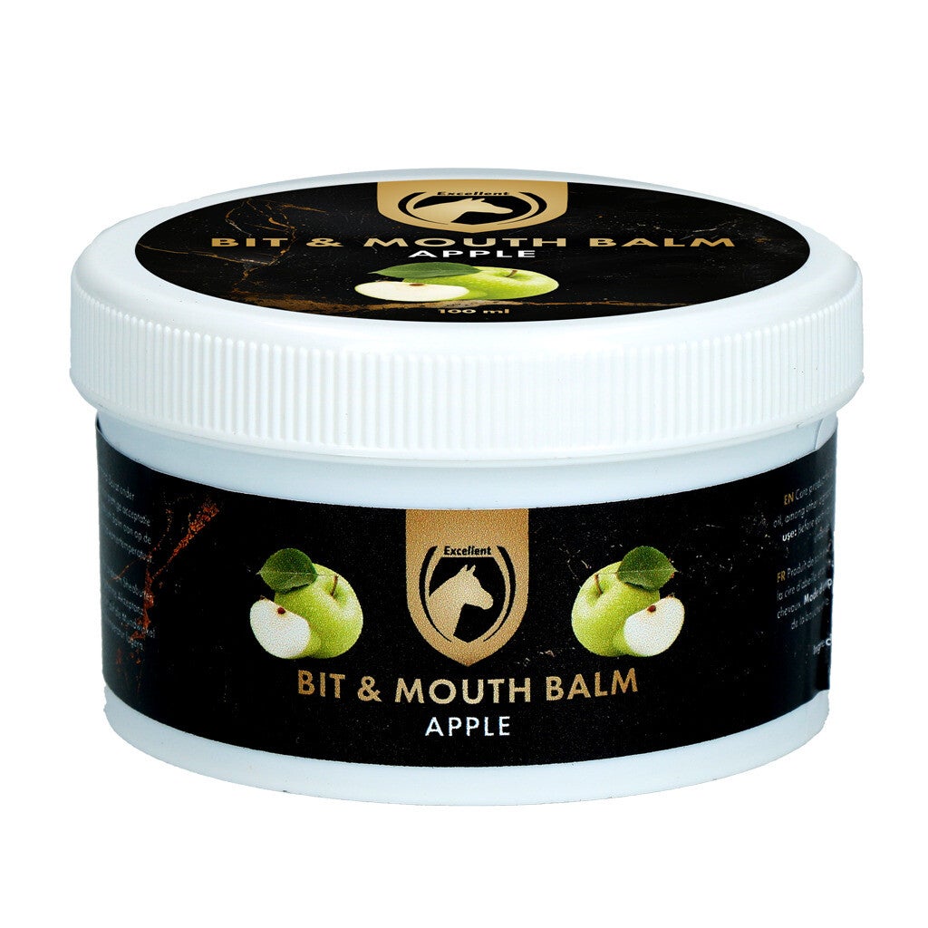 Excellent Horse Bit & Mouth Balm Appel,Aardbei of Ananas Excellent Horse Bit & Mouth Balm verzorgt en hydrateert de paardenmond. Eenvoudig aan te brengen rondom mondhoeken en bit. Suikervrije formule en verkrijgbaar in verschillende smaken voor een pretti