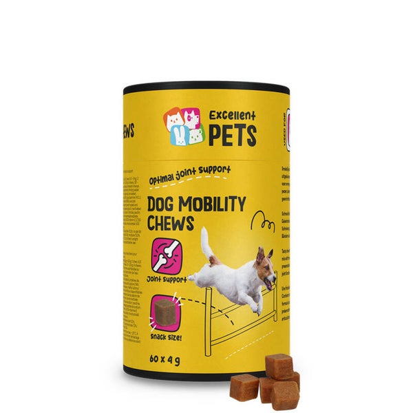Excellent Pets Dog Mobility Soft Chews 60 Treats of 120 Treats Supplement als smakelijke snack, ter ondersteuning van de gewrichten.