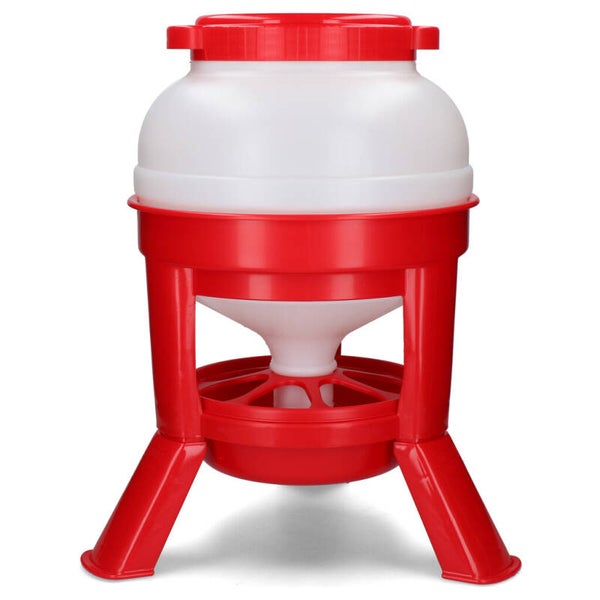 Gaun Pluimvee Voertoren Hopper op Pootjes Rood Duurzame voertoren voor pluimvee op pootjes.