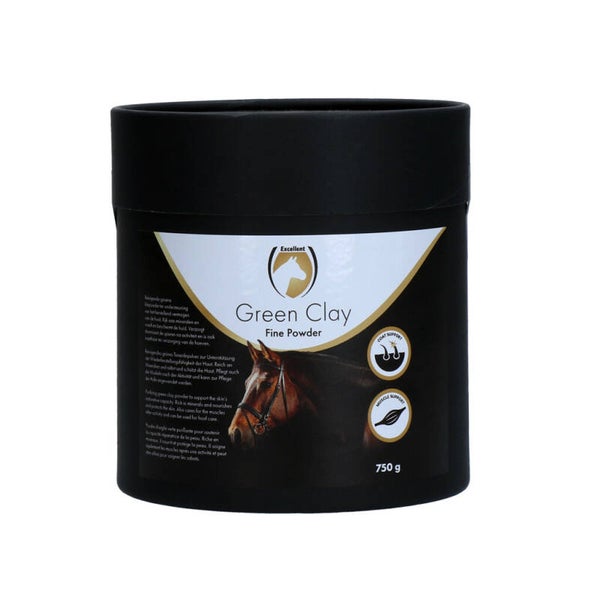 Excellent Horse Green Clay Fine Powder Groene kleipoeder voor het voeden en beschermen van de huid en het ondersteunen van het herstellend vermogen van de huid.