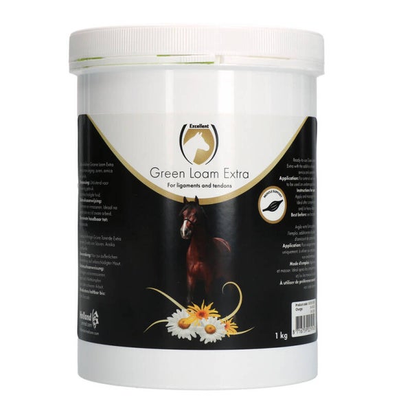 Excellent Horse Green Loam Extra 1 kg Groene Leem Extra bevordert de doorbloeding en helpt bij zware benen.