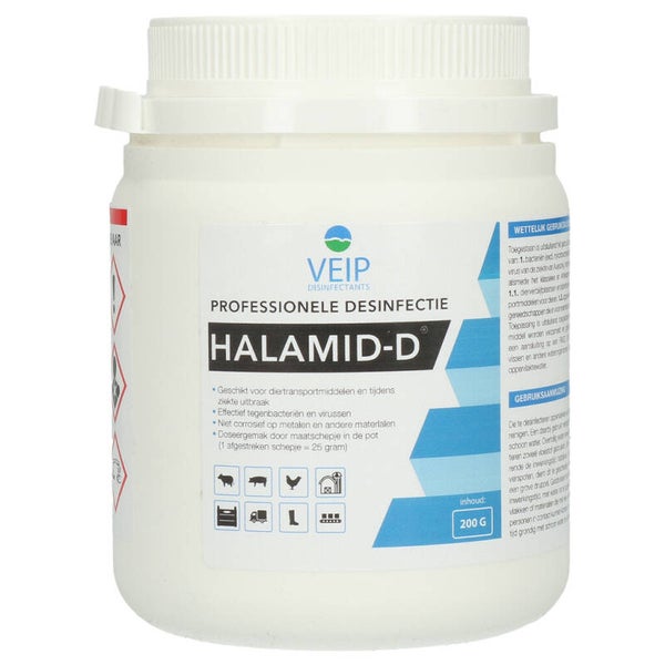 Halamid-D 200 g Halamid-D bestrijdt bacteriën en virussen.