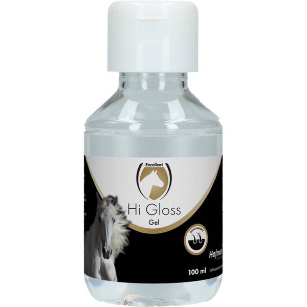 Excellent Horse Hi Gloss Gel Glansgel voor de staart en manen. Maakt het haar goed doorkambaar, geeft volume en een prachtige glans.