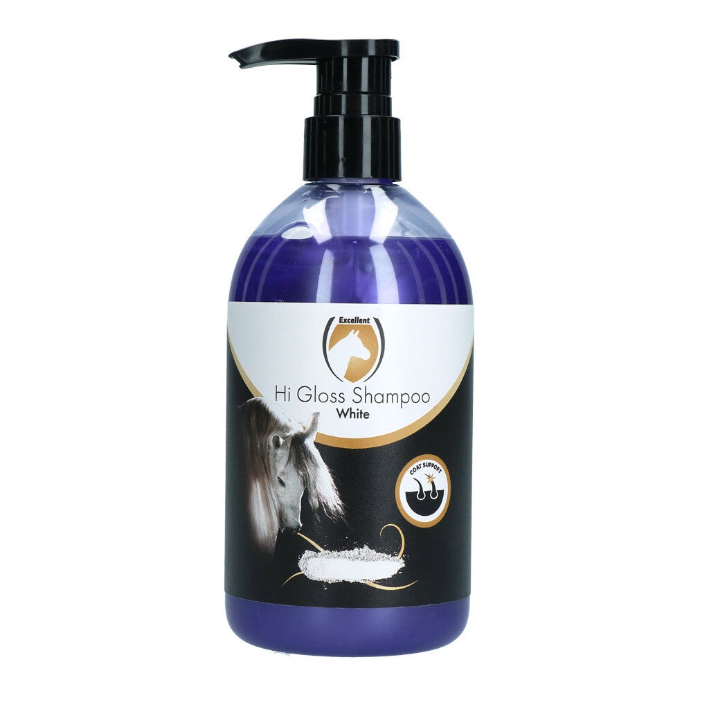 Excellent Horse Hi Gloss Shampoo White 500 ml  Een pH-neutrale kleurshampoo speciaal voor het laten opleven van de eigen vachtkleur.