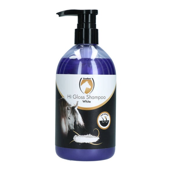 Excellent Horse Hi Gloss Shampoo White 500 ml  Een pH-neutrale kleurshampoo speciaal voor het laten opleven van de eigen vachtkleur.