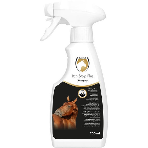 Excellent Horse Itch Stop Plus Spray 250 ml Een verzorgende en verzachtende huidspray voor manen, staart en onderbuik.
