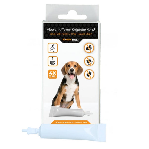 Knock Pest vlooien-tekenpipet Hond ≥ 5 kg Zonder insecticiden, waardoor het veilig is voor mens en dier.