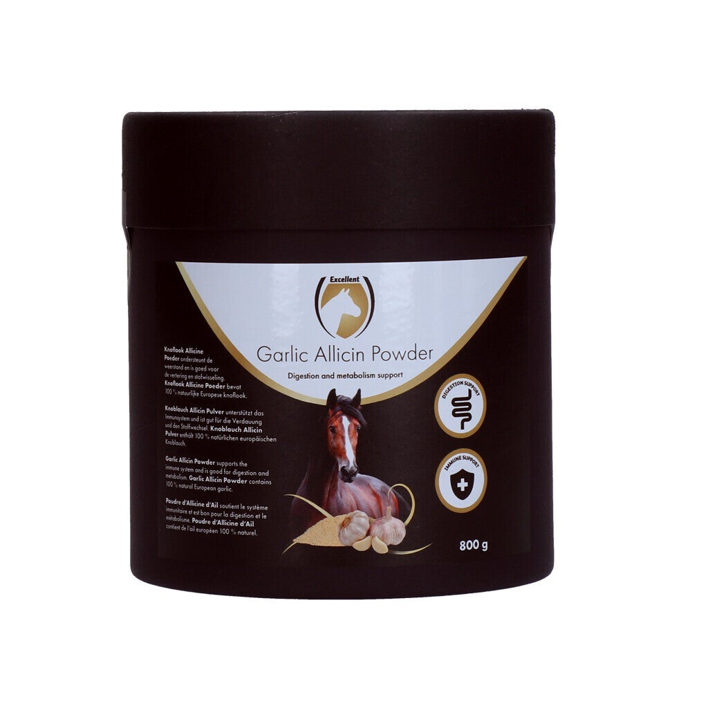 Excellent Horse Garlic Allicin Powder 800 g Poeder ter ondersteuning van de weerstand, vertering en stofwisseling.