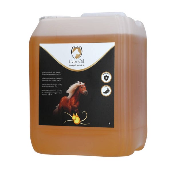 Excellent Horse Liver Oil 5 l Ondersteuning van weerstand, groei en ontwikkeling en verzorging van de vacht.