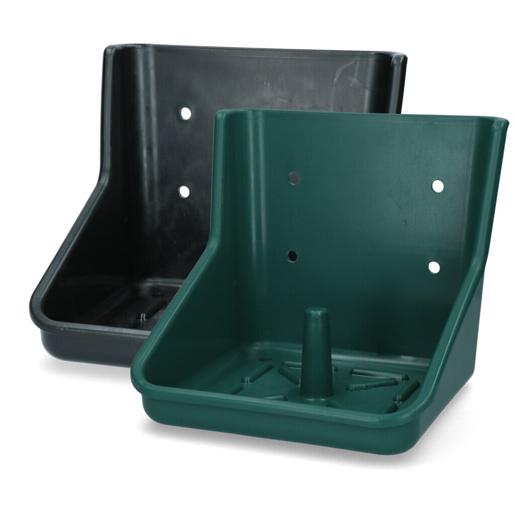 Liksteenhouder kunststof Robu 10 kg liksteen Zwart  en groen Het bijzondere aan deze liksteenhouder is dat hij gemaakt is van duurzaam kunststof en daardoor een langere levensduur kent.