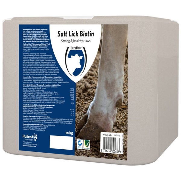 Excellent Liksteen Biotin 10 kg Met biotine voor behoud van gezonde en harde klauwen.