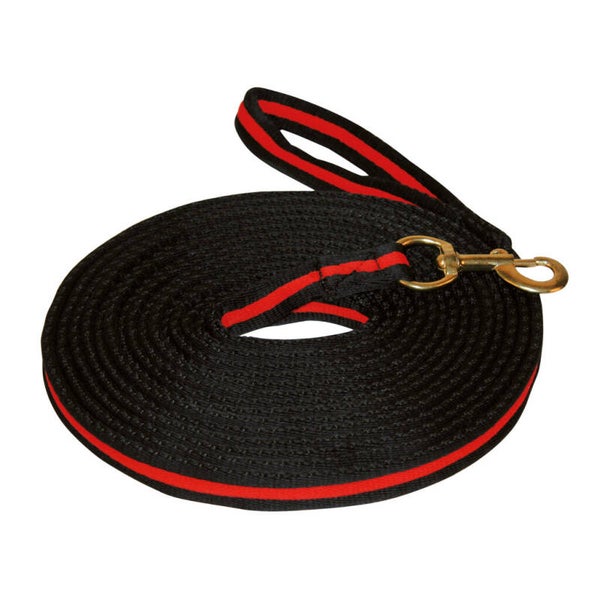 Longeerlijn zwart soft 8 meter Gemaakt van extra zachte kwaliteit (soft grip).